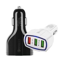 4.8A 5V Car Usb Charger Fast Charge 3.0 3Usb Port Tablet Universal Charger Adapter For Samsung OnePlus Xiaomi Huawei IPhone 14 15 13 12 11 Pro Max 7 8 Plus