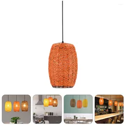 Pendant Lamps Rattan Ceiling Lamp Light Woven Lampshade Chandelier Shade Weaving Farmhouse Hanging Bird Nest Lighting Rustic