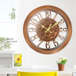 Wall Clocks Home Decoration Clock Silent Living Room Bedroom Kitchen Office Plastic Retro Quartz Watches Smart Decor Salon