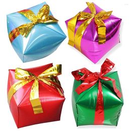 Украшение вечеринки рождественская подарочная коробка кубика Фольга воздушные шарики красное зеленое сине -фиолетовое серебряное серебряное надувное надувное воздушное шаре детские игрушки рождественский год декор