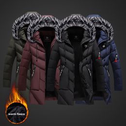 Mens Down Parkas Winter Hooded Thick Fleece Jacket Hat Detachable Coat Outdoor Military Casual Pockets loose Parka 8XL 221129