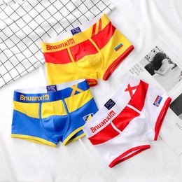 Underpants 3Pcs Men Cotton Boxer Trendy Homme Male Panties Shorts Man Fashion Breathable U Convex Pouch Boxershorts