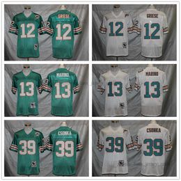 NCAA Vintage Foobtall 12 Bob Griese Jersey 13 Dan Marino 39 Larry Csonka Blue White Green Man All Stitched