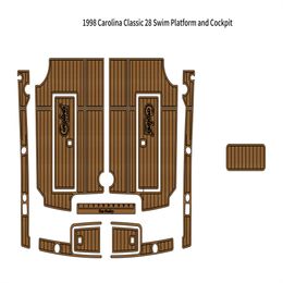 1998 Carolina Classic 28 Cockpit Pad Boat EVA Foam Faux Teak Deck Floor Mat