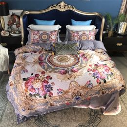 Bedding sets Luxury 500TC Silk Cotton Set Colourful Duvet Cover Sets Bed Sheet Pillowcases Queen King size 4Pcs promote sales 221129