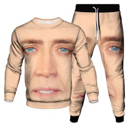 Men's Tracksuits New Famous Actor Nicolas Cage 3D Printing Fashion Women Plus Size S-7XL Harajuku 001