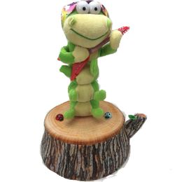 Plush Dolls Saxophone Dancing And Singing Carpenterworm Soft Stuffed Insect Toys Funny Electric For Kids Party Birthday Gifts 221129