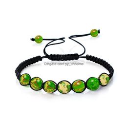 Charm Bracelets Gem Stone Weaving Bracelets Tigers Eye Bangles Fashion Charm Jewelry Yoga Energy Bracelet Unisex 8Mm Beaded Drop Deli Dhyhh