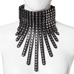 Accessori per costumi New Goth Punk Collare in pelle nera Collana girocollo Moda gotica Collana di abbigliamento cool per gioielli da donna