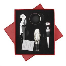 Openers Mti Function Corkscrew 4 Pcs In One Set Kitchen Bar Tools Red Wine Bottle Opener Gift Box 7Jy C R Drop Delivery Home Garden D Dhcxd