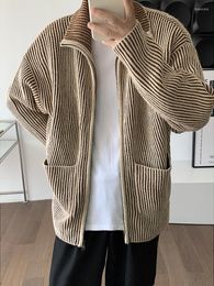 Men's Jackets Coat American Stripe Men's 2023 Zipper Pocket Autumn Winter Long Sleeve Fashion Male Jacket 2A6782