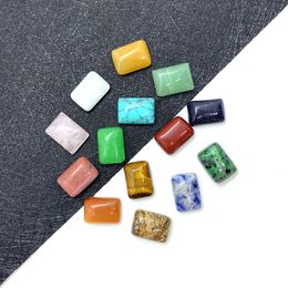 Natural Crystal Semi-precious Stone Beads Rectangle Face CABS & CUTTING Seven Chakras Stone Jewellery Accessory