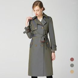 Women's Trench Coats Nice Autumn Women Waterproof Coat Long Windbreaker Europe America Fashion Double-Breasted Slim With Belt Outwear