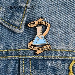 Brooches QIHE Jewellery Conical Flask Pins Science Enamel Cartoon Banner Badges Denim Clothes Bag Gift For Friends
