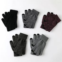 Cycling Gloves Winter Warm Knitted Fleece Adult Touch Screen Riding Full Finger Windproof Outdoor Sports Mountaineering