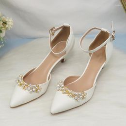 Sandals Womens Bridals Wedding Shoes Fashion Summer Thin Heel Crystal Party Dress Woman High Pumps Pearl Female