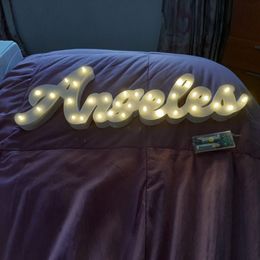 Decorative Objects Figurines Personalized customized LED bright light name signs generous wedding gifts boy or girl name signs personalized children's roo 221129