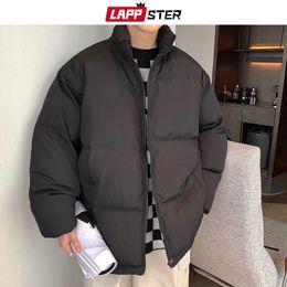 Mens Down Parkas LAPPSTER Y2k Solid Winter Bubble Coat Windbreaker Korean Streetwear Puffer Jacket Hip Hop Black Harajuku Jackets 221129