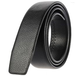 Belts MAOTEMMen 's Luxury Genuine Leather Strap Black Full Grain No Buckle Male Ribbon Waist Belt Accessories