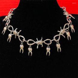 Choker Chunky Tooth dents Fairy Barbed Bijouts bijoux bijoux Goth Spike Punk Thorns Gift For Men Women