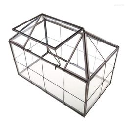 Jewelry Pouches Glass Geometric DIY Terrarium House Shaped Container For Indoor Gardening Decor Dropship