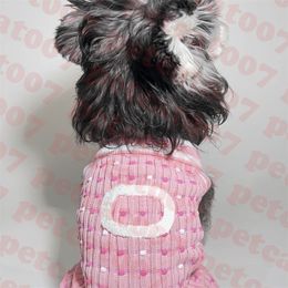 Brand Pets Pink T Shirt Dog Apparel Pet Knitted Vests Puppy Sweaters Letter Logo Dogs Sweatshirts