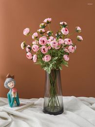 Decorative Flowers Imitation Rose Decoration High-end Bouquet Living Room Flower Arrangement Table Setting Small Bud