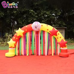 Customized star arches Advertising Inflatables with curtain 4x0.8x2.2m inflatable cartoon archway air blown arched door for outdoor event party decoration
