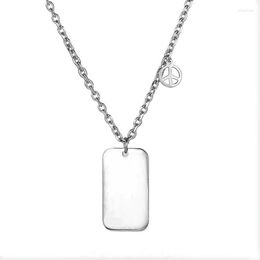 Chains NANDESI Stainless Steel Custom Personalised Necklace Po Name Free Engrave Necklaces For Women Men Valentines Gift