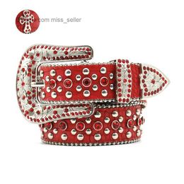 2022 Designer Belt Bb Simon Rhinestone belt men and women's universal alloy cross inlaid rivet personality Hip hop popular miss seller