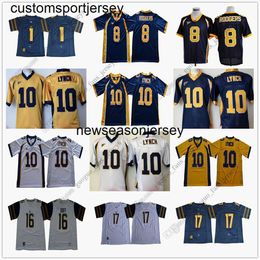 NCAA California Golden Football Jersey 10 Marshawn Lynch 17 Vic Wharton III 16 Jared Goff 1 Melquise Stovall s Size