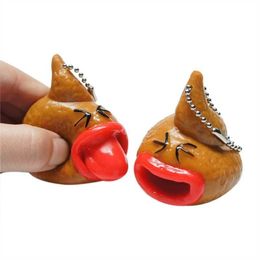 Decompression Toy Mini Funny Cute Creativ SqueezeTongue Pop Out Prank Props Poop key chain pendant Halloween decorations gifts 221129