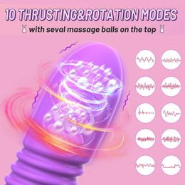 New Thrusting Vibrator Women Dildo Rotating Telescopic Anal Plug Remote Control Vagina g Spot Massage Clitoris Stimulator Sex Toy 230316