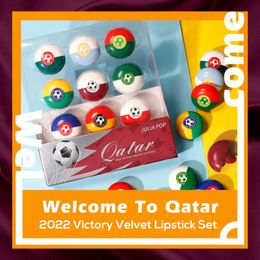 Matte Lipsticks Set Qatar World Cup Waterproof Long Lasting Matte Lipstick Lot 2022 Vicotry Velvet Lip Makeup