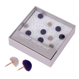 Nails 40PCSBox Velvet Thumbtacks Cute Rose Gold Dark Blue Grey Decorative Push Pins For Cork Board And Bulletin 221130