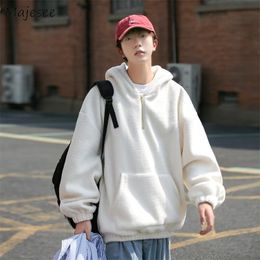 Men's Hoodies Sweatshirts Hooded Men Retro American Chic Streetwear Front Pockets Teens Lambswool Casual Thick Clothing Warm Comfortable Unisex BF 221129