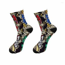 Men's Socks Fashion 3D Printed Chinese Street Art Painting Crew Men Graffiti Oil Long Trend Tube