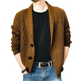 Mens Sweaters Spring and Autumn Casual Cardigan Sweater Knitted Jacket Slim Fit Lapel Comfortable 7 Colours Optional Everyday Wear 221130