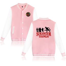 Men's Jackets Stranger Things Varsity Baseball Bomber Jacket Men Women Hip Hop Harajuku Streetwear Kids Boys Girls Loose Coats 221130