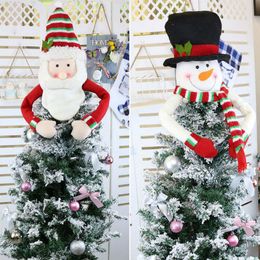 Christmas Decorations Tree Top Topper Large Cover Snowman Hat Ornaments Home Outdoor Decor Gift Decoration 221130