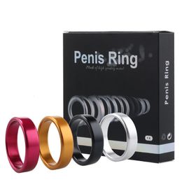 Cockrings 40mm 45mm 50mm Penis Ring Aluminium Male Chastity Device Cock Erotic Adult Product Sex Toy For Men Delay Ejaculation Lasting 221130