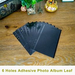 Book Cover Adhesive Po Album Leaf 6R Po Leaf W145x21cm5709 6 Holes For Ring Binder Folder20 sheets 221130