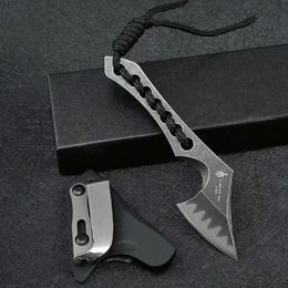 New H1129 6.18 inch Mini Axes Knife and Hatchets Z-wear Stone Wash Blade Full Tang Steel Handle Small Axe with Kydex Cutter Tools