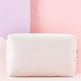 Storage Bags Simple Cosmetic Bag Women Travel Portable Makeup With Zipper Canvas Waterproof Toiletries Durable Pouch