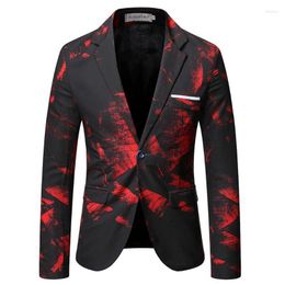 Men's Suits Korean Slim Blazer Men 2022Spring Fashion Printed Suit Casual Light Business Single Button Cocktail Wedding Man Jacket
