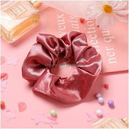 Pony Tails Holder 50Pcs Lady Girl Hair Scrunchy Ring Elastic Bands Large Intestine Sports Dance Scrunchie Soft Hairband Drop Deliver Dhk1O