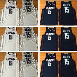 NEW Jerseys basketball jersey Uconn Huskies 15 Kemba Basketball Walker College Basketball Jerseys University wears NAVY white Men NCAA stitc