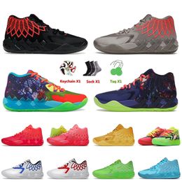 5a Qualiuty Men Basketball Shoes Rick и Morty Black Blast Lo UFO не отсюда Galaxy MB.01 Королева -Сити Бейдж -Спортивные Тренеры Кроссовки Спорт