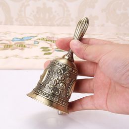 Christmas Decorations Vintage Handheld Hand Call Bell Floral design Pleasant Sound Zinc Alloy Desk Service Xmas Gifts Dinner Table Decorative 221130