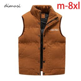 Mens Vests DIMUSI Jacket Sleeveless Winter Fashion Male CottonPadded Thick Coats Casual Corduroy Waistcoat Clothing 221130